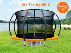Arc Trampoline Orange with Basketball Hoop - 12ft