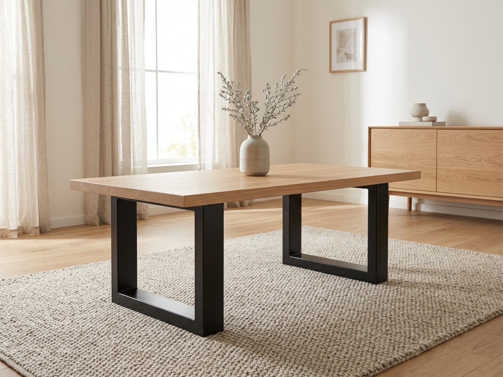 Box Shape Small Metal Table Legs - Set of 2