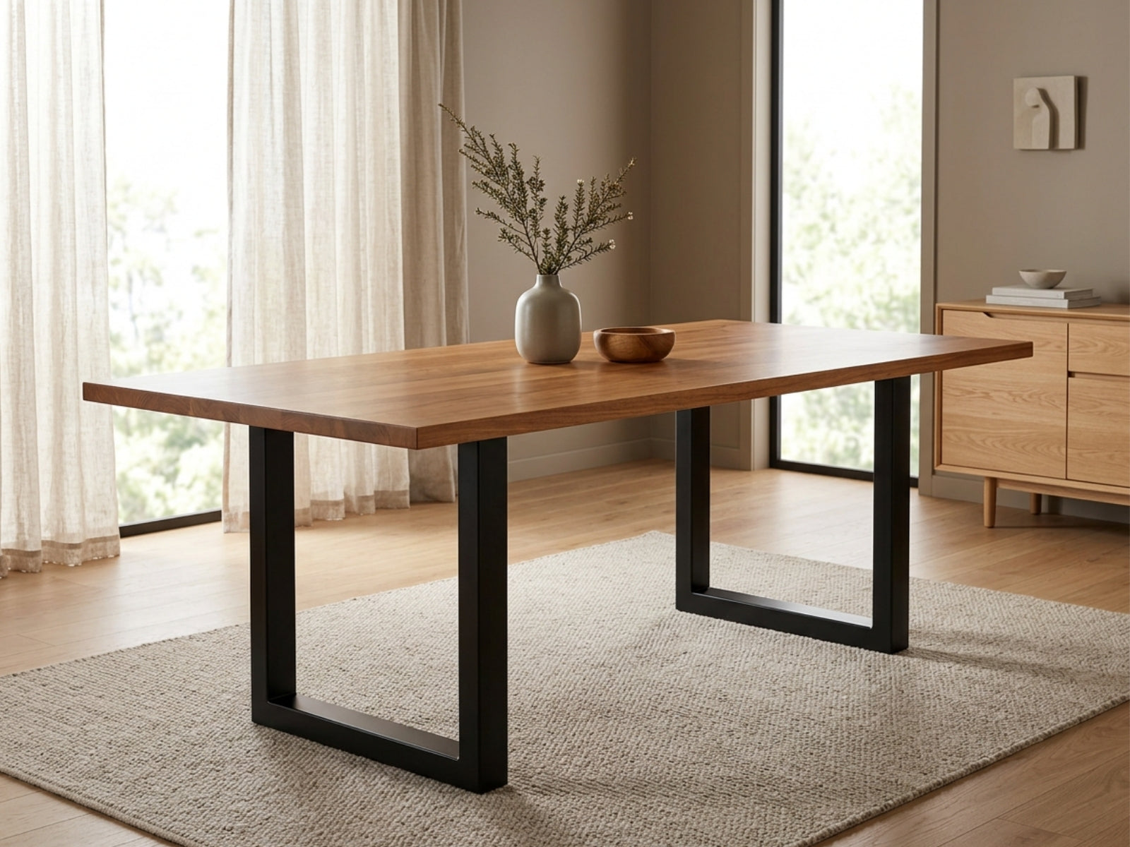 Box Shape Large Metal Table Legs - Set of 2