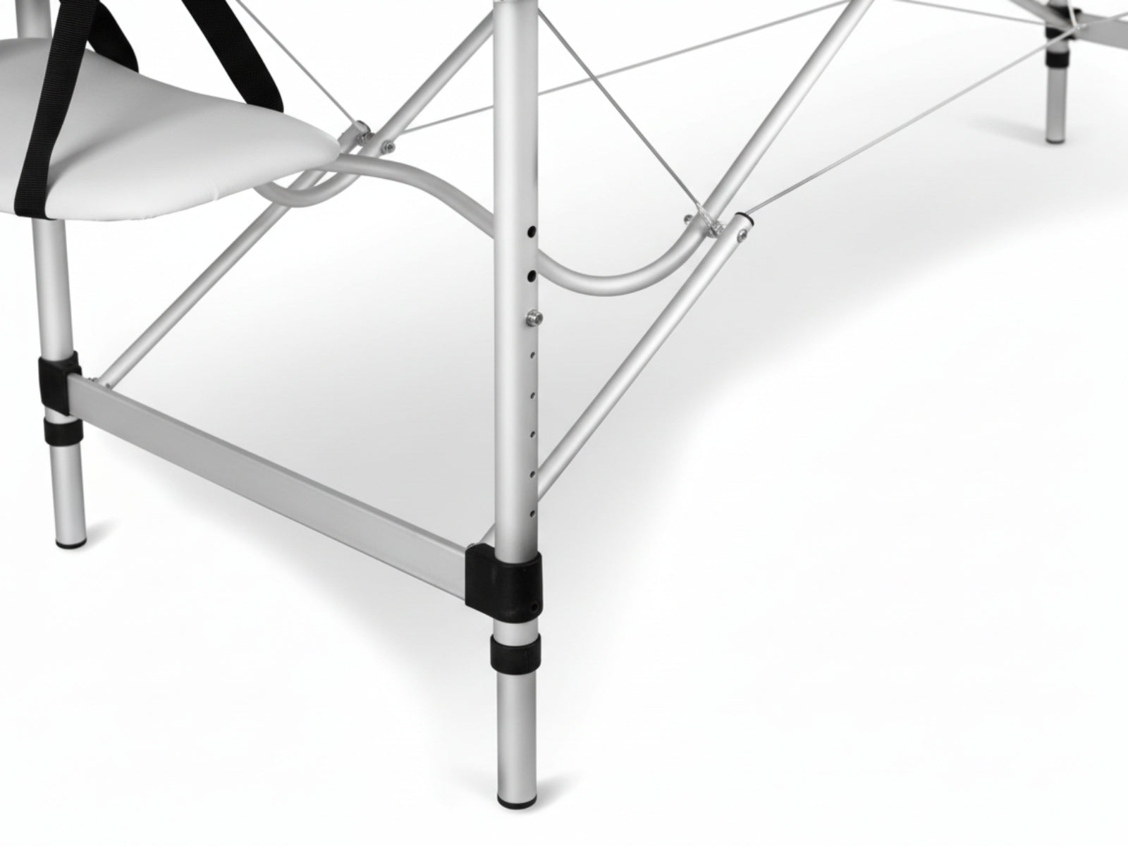 3-Fold Portable Aluminum Massage Table - White