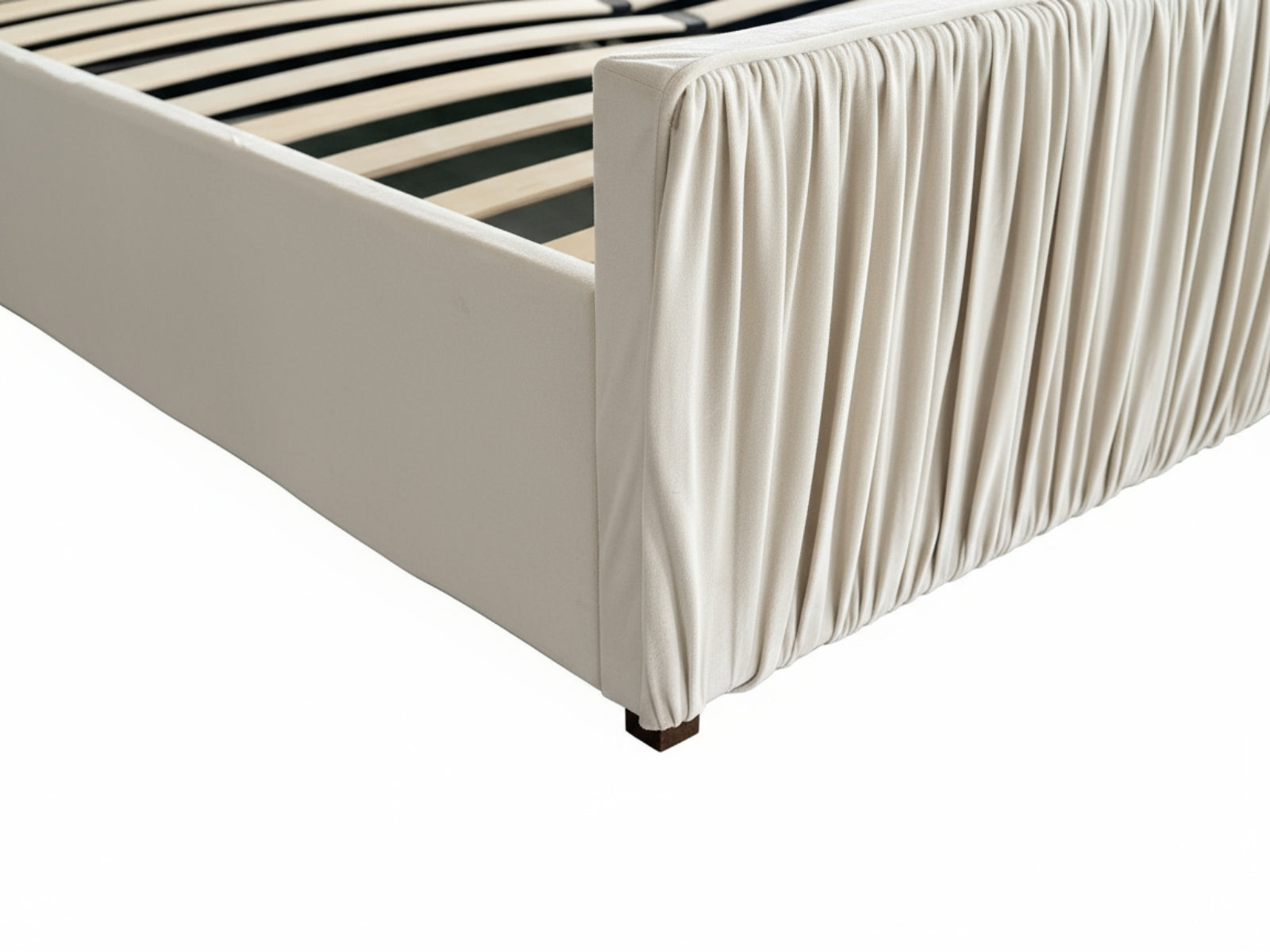 Blaine Velvet Bed Frame Beige & GEL30 Mattress - Queen