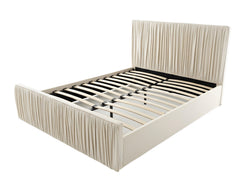 Blaine Velvet Bed Frame Beige & K34 Mattress - Queen