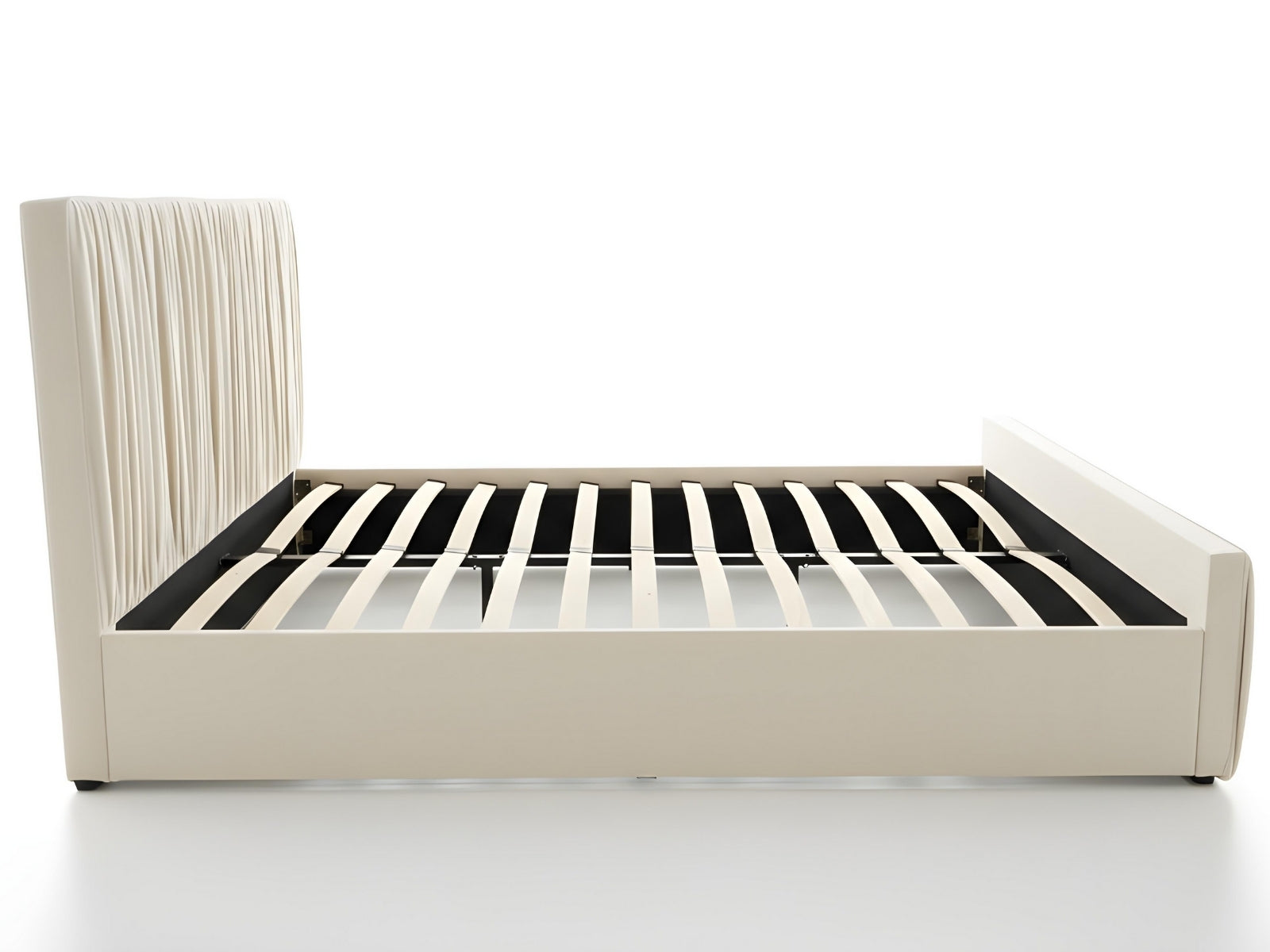 Blaine Velvet Bed Frame Beige & Bon15 Mattress - Queen