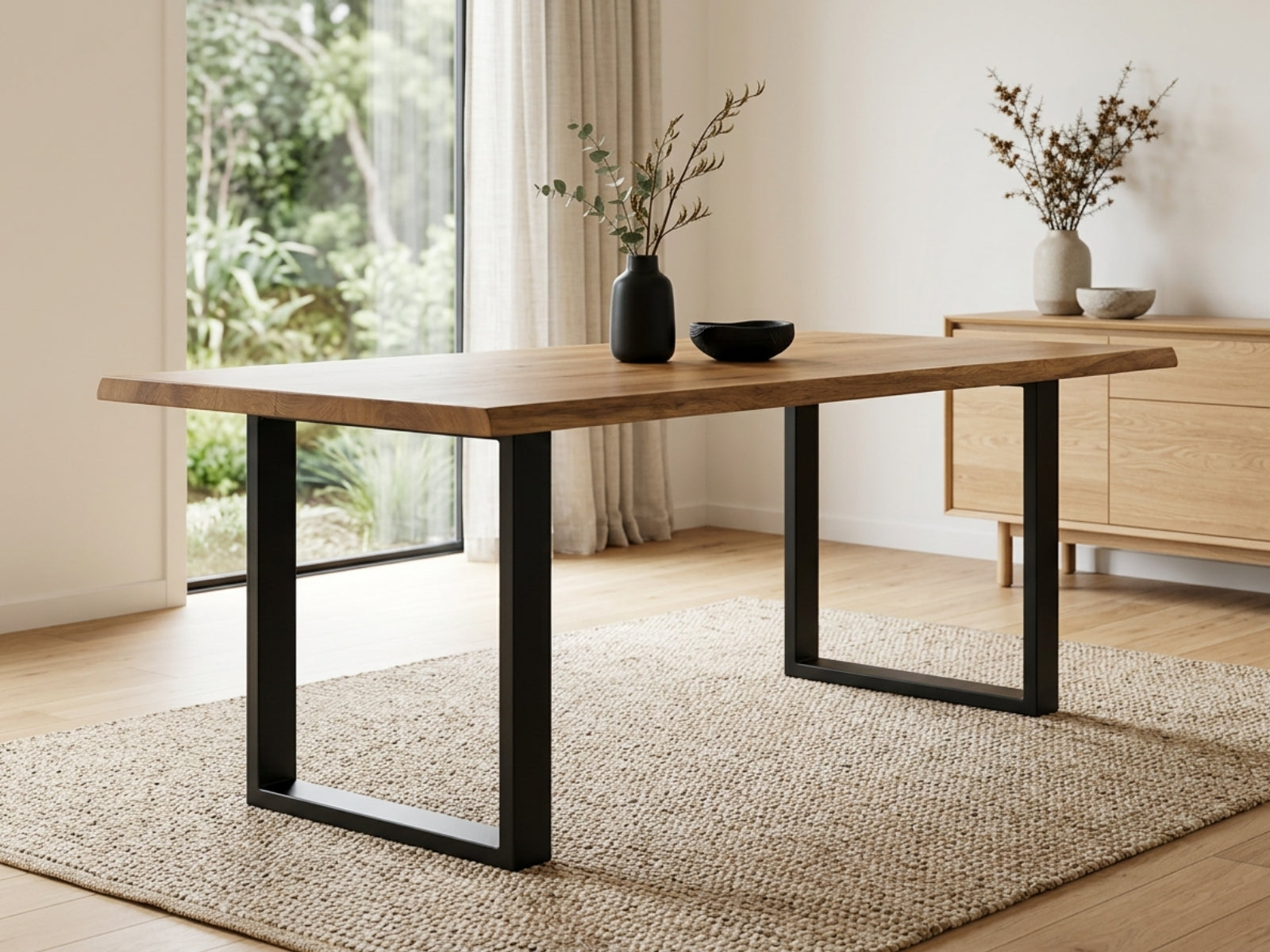 Box-Shape Medium Metal Table Legs - Set of 2