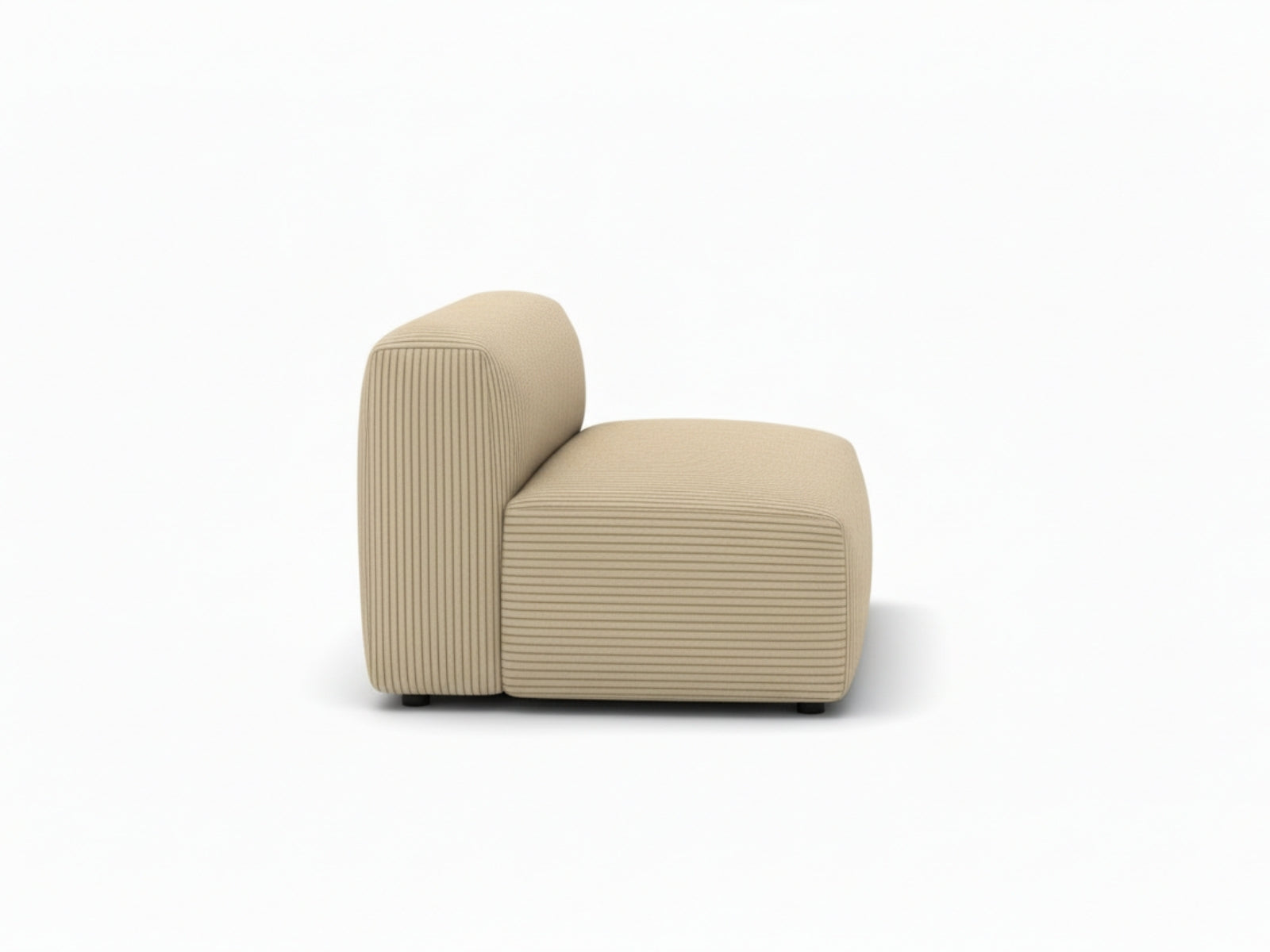 Corduroy Modular Armless Chaise - Beige