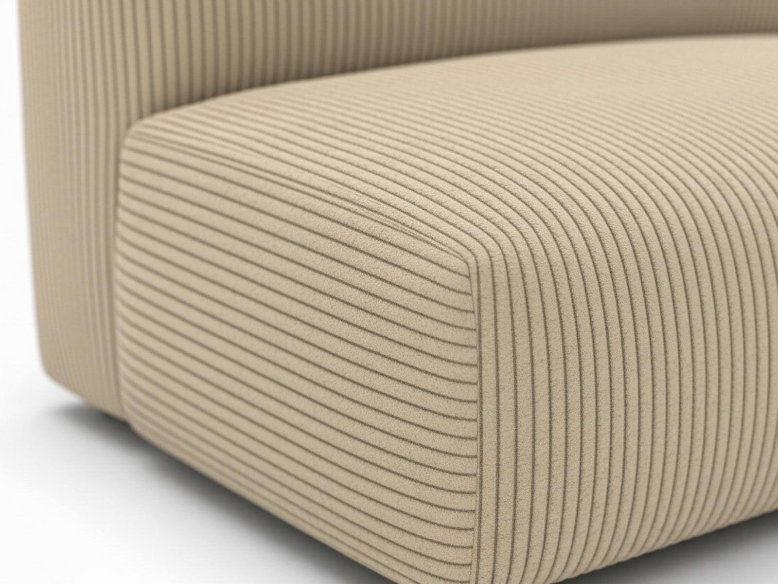 Corduroy Modular Armless Chaise - Beige