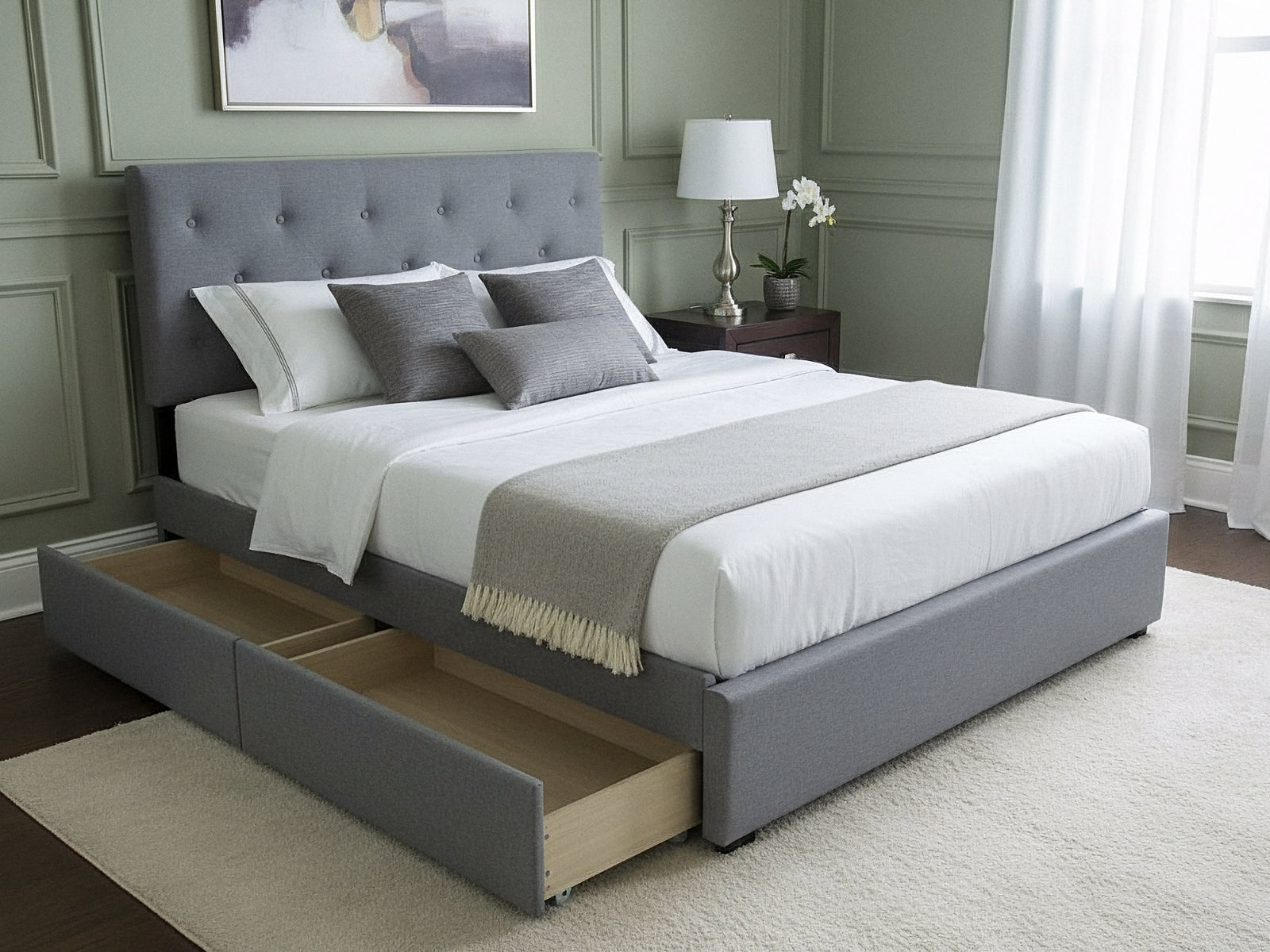 Cleva Bed Frame with Drawers - Double