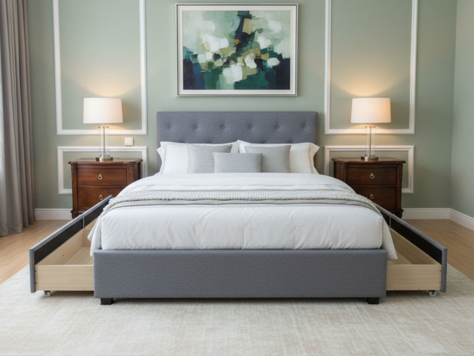 Cleva Bed Frame with Drawers - Double