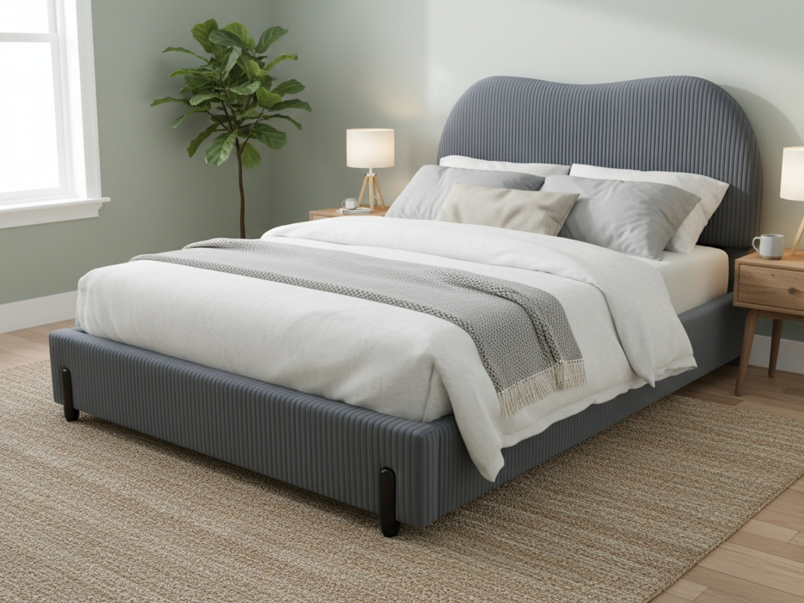 Arna Bed Frame Grey - Queen