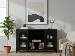 Cambre Black Sideboard with Glass Door - 120 cm
