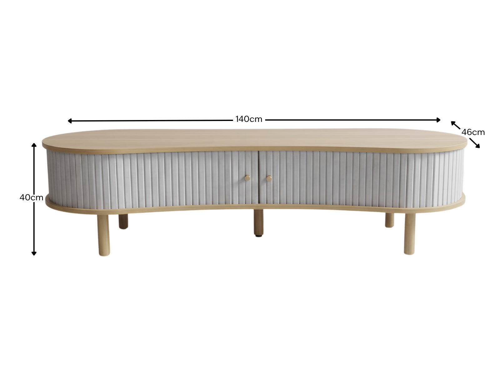 Ayla Tambour Entertainment Unit - 140 cm
