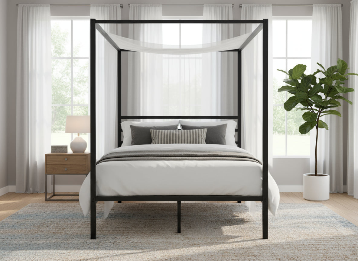 Canopy Bed Frame Black - Queen