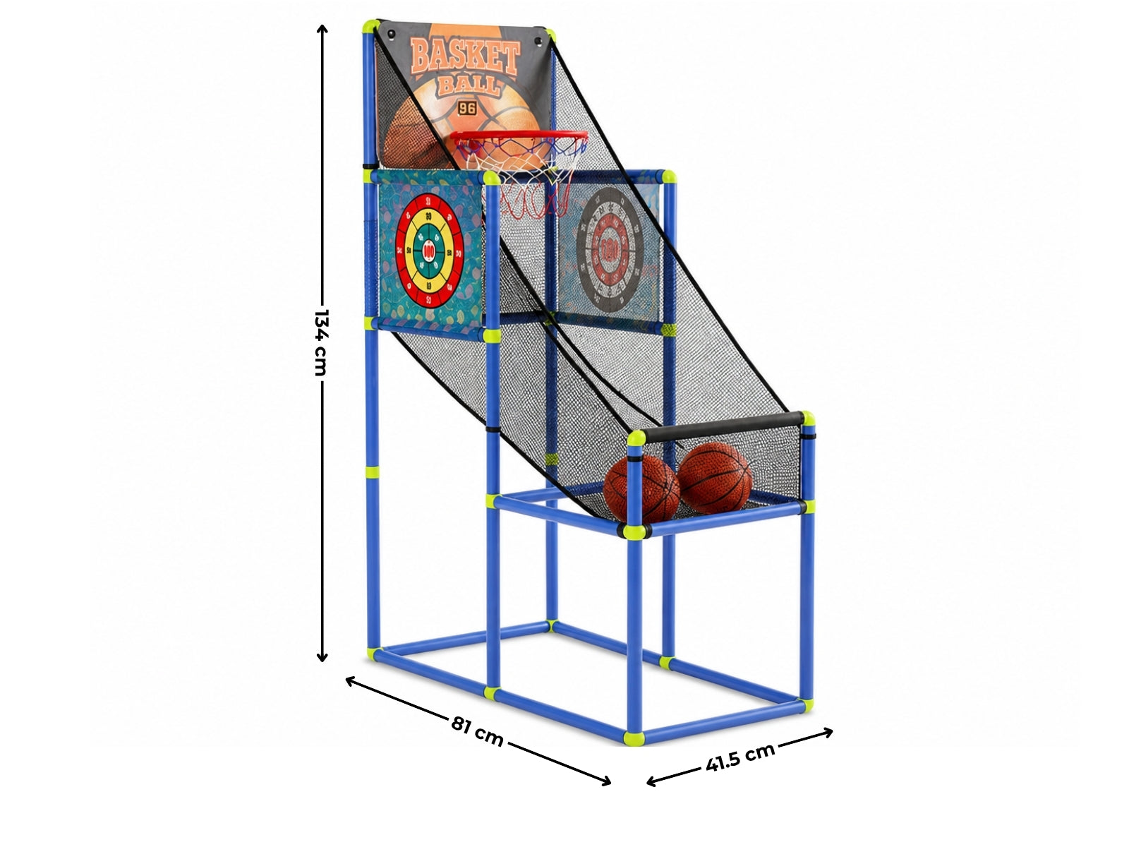 Basketball Arcade Game Electronic Scorer 3 Games Adjustable Kids Blue