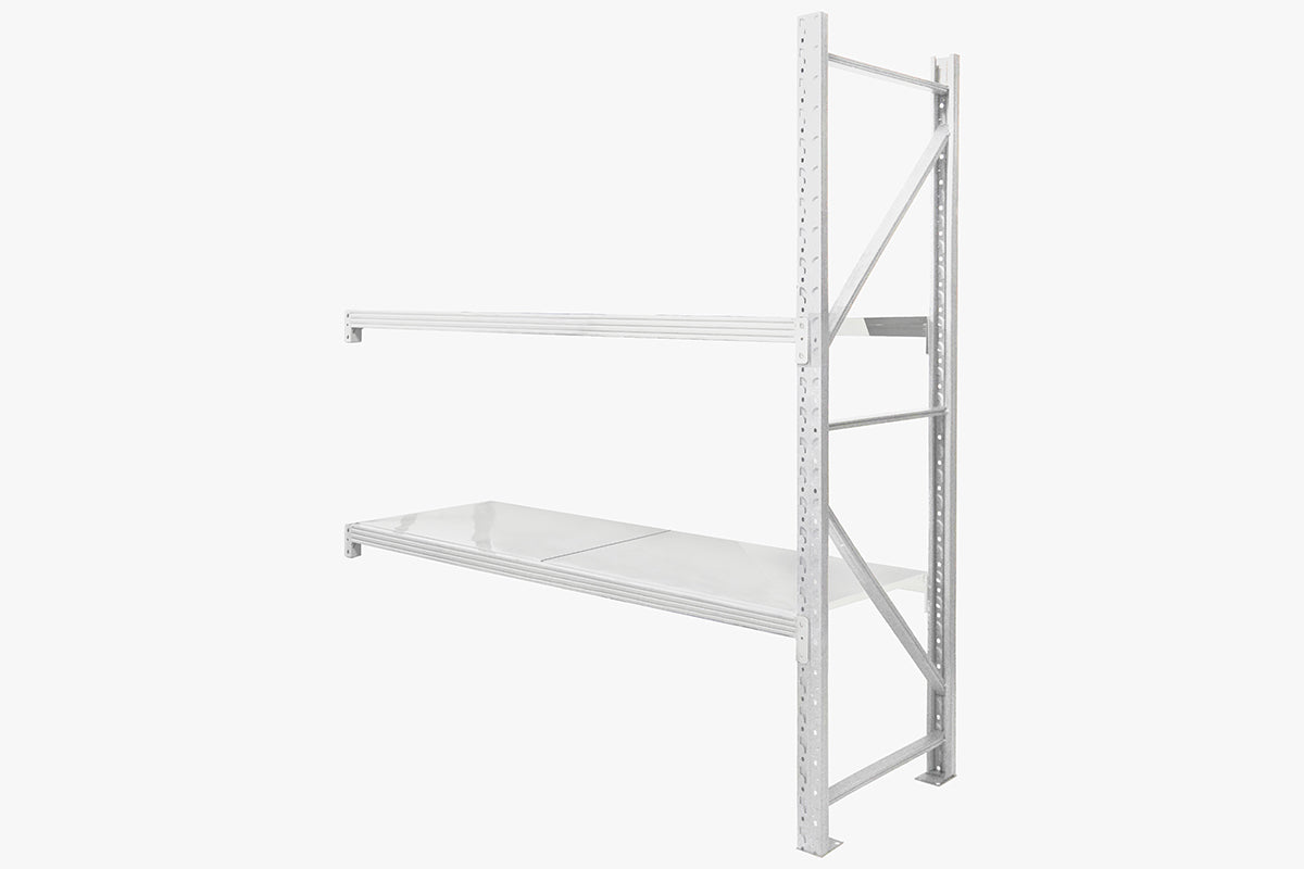 2-Layer Longspan Shelving Add-On Grey White – 1.5 M