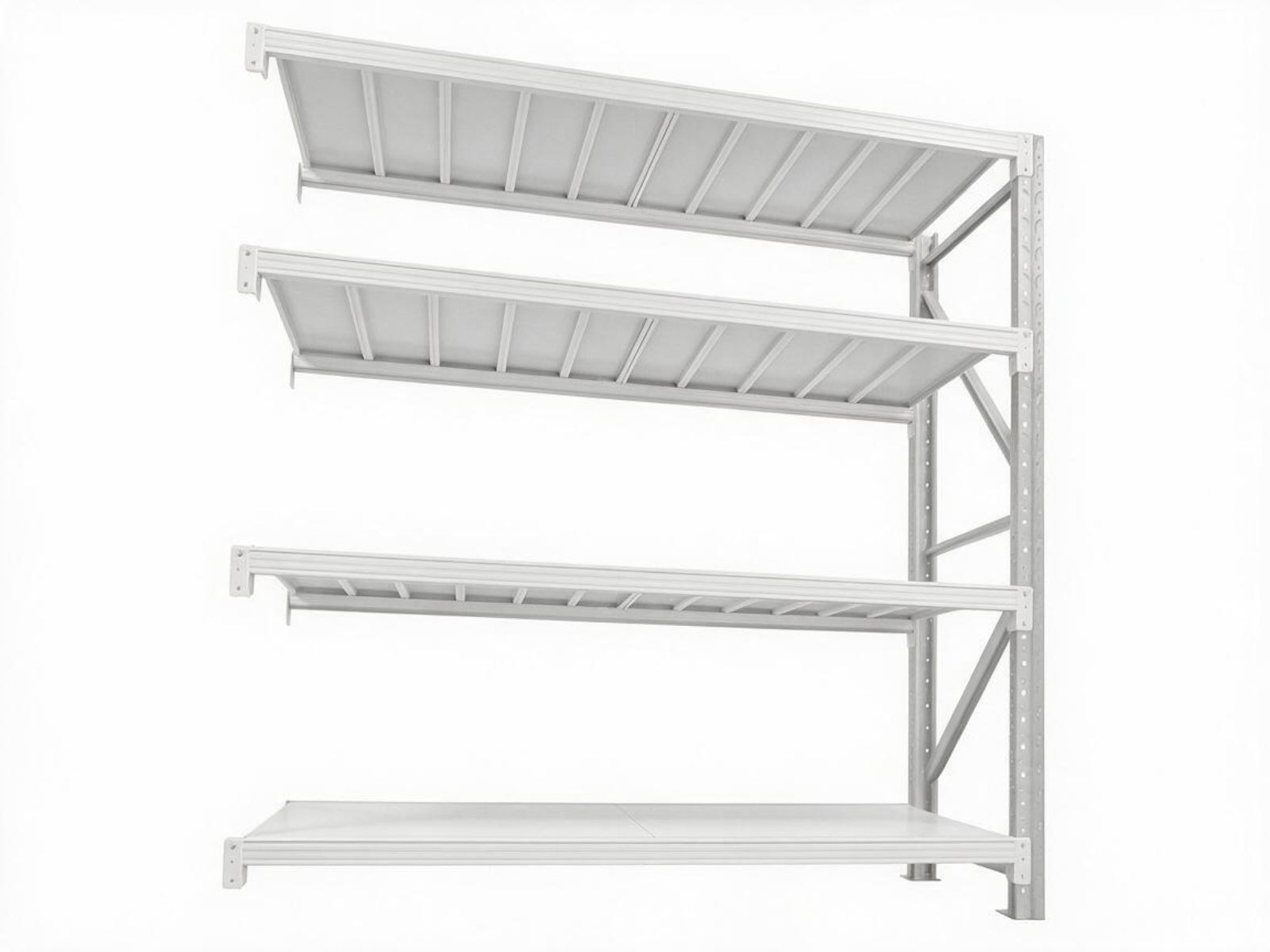 4-Layer Longspan Shelving Add-On Grey White – 1.5 M