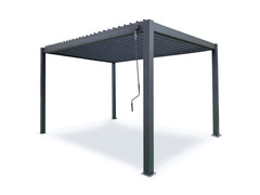 Aluminum Louvre Roof Pergola Grey - 3m x 3m