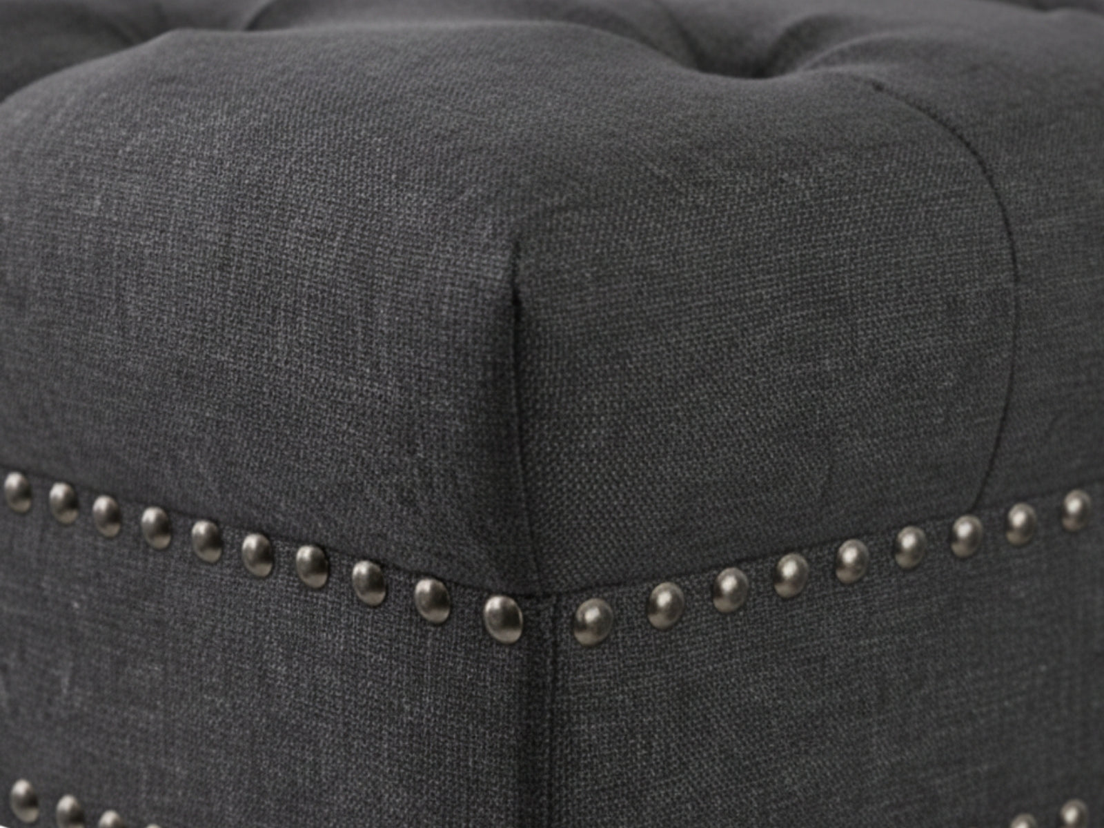 Bellay Linen Ottoman Bench - Dark Grey